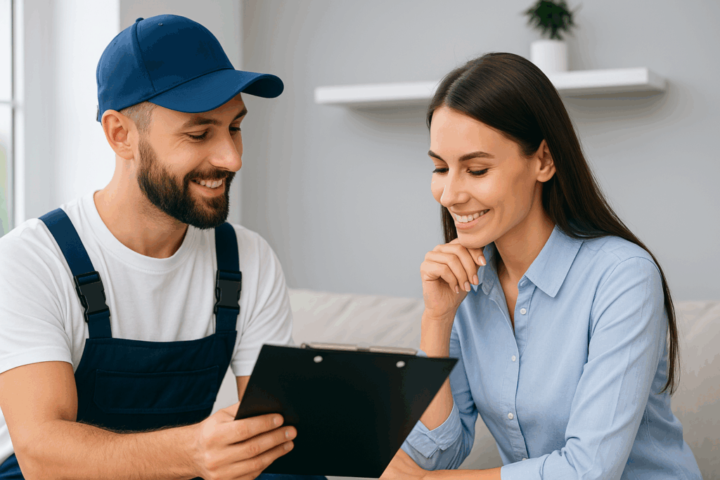 Techniker von CSE Kälte- & Wärmetechnik bei der Beratung zur Wärmepumpeninstallation in Vaihingen an der Enz